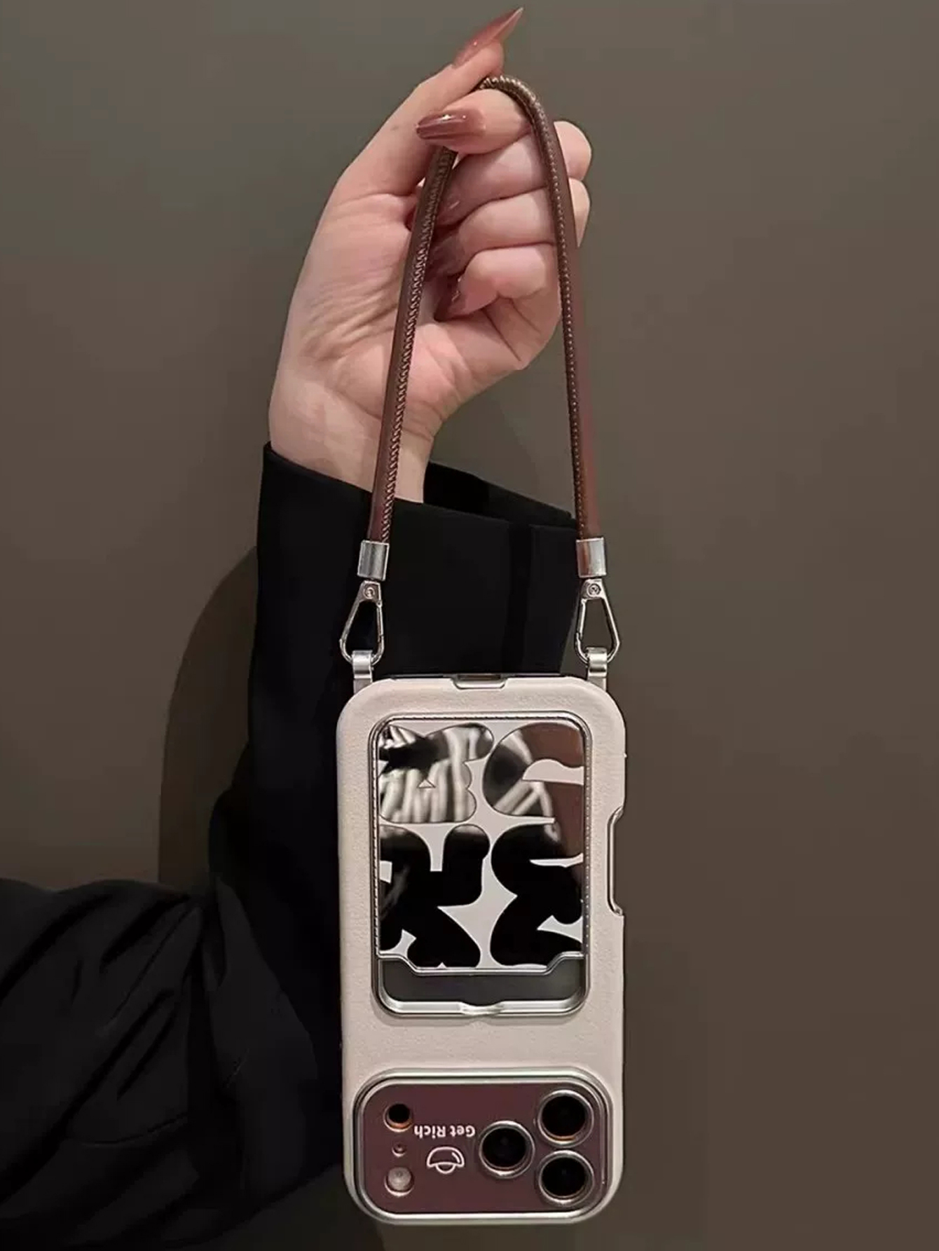 Luxury Leather Mirror Card Hol - Phone Accessories Holder recension och pris