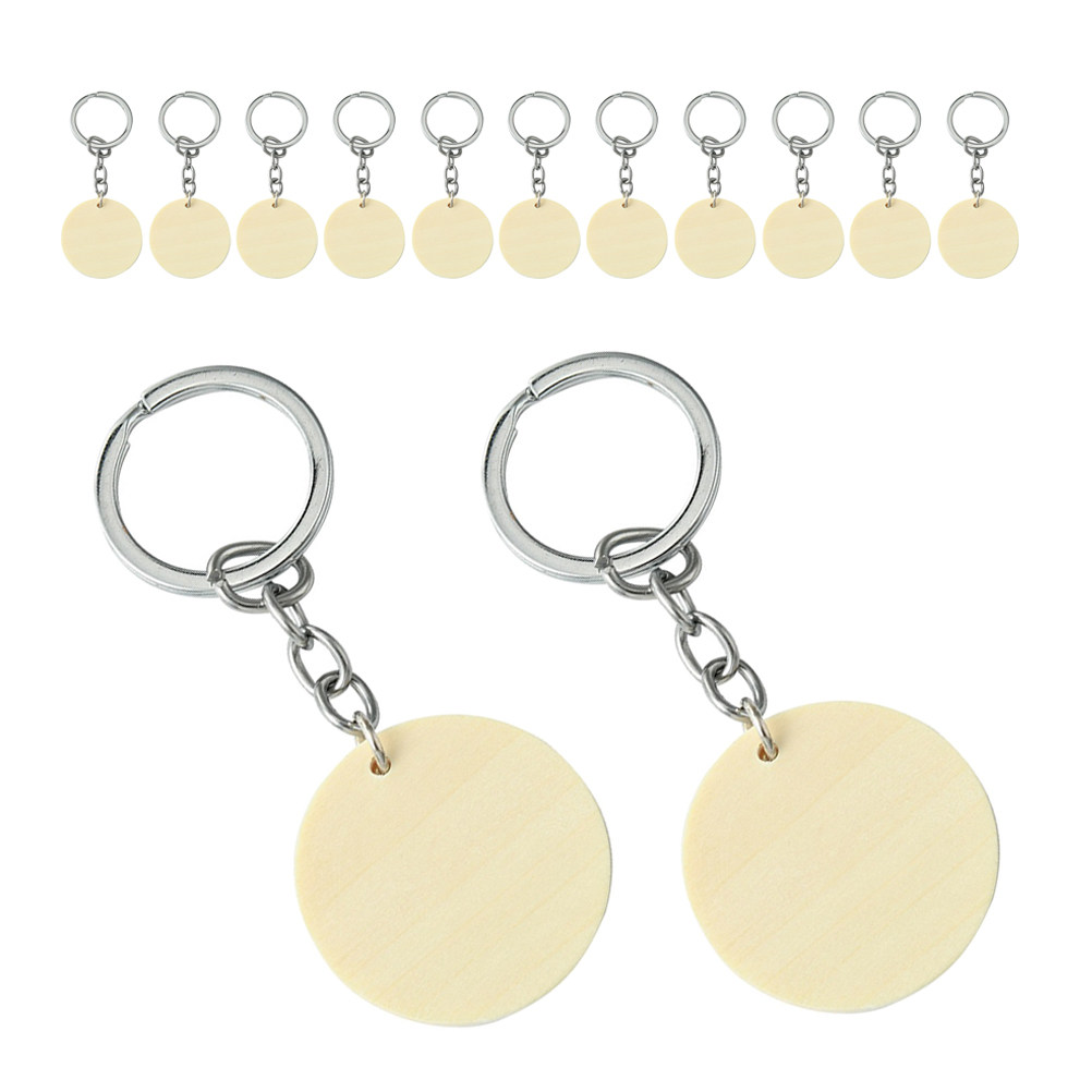 1Set Round Wooden Keychain Bla - Phone Accessories Ideas recension och pris