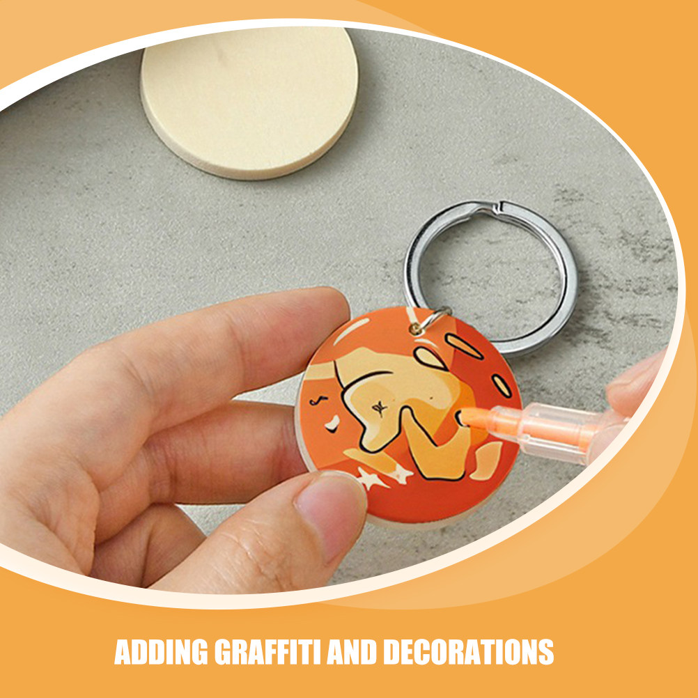 1Set Round Wooden Keychain Bla - Phone Accessories Ideas recension och pris
